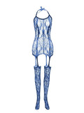 menaful Navy Blue / One Size Front And Rear Cutout Sock Bodysuit