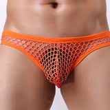 Menaful™ orange / M(70-84cm) Men's Low-Rise Sheer Large Mesh Breathable Briefs
