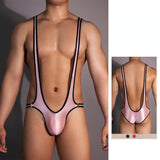 Menaful™ pink+black / onesize Men's U-shaped Transparent Suspenders Jumpsuit