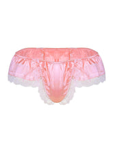 menaful Pink / M Men's Open Hip Lace Spandex Thong