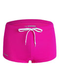 menaful Pink / S Men's Summer Tethered Boxer Swim Trunks