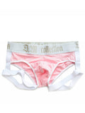 menaful Pink+White / M Low Waist Sexy Skinny Suspender Briefs