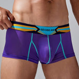 Menaful™ purple / M Men's Breathable Striped Boxer Briefs