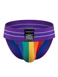 menaful Purple / M Men's Rainbow Stripes Pride Brief