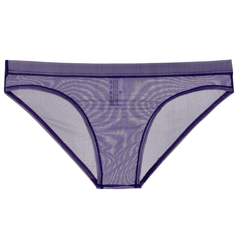 menaful Purple / M Sheer Mesh Bagless Skinny Briefs