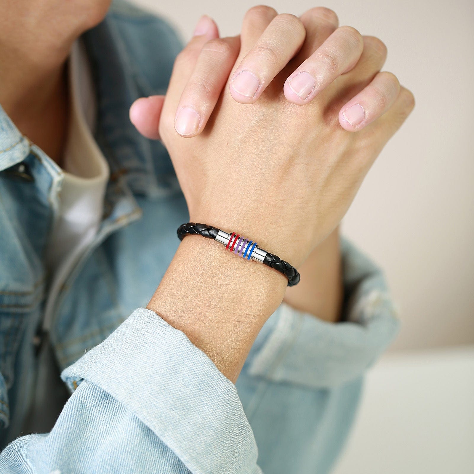 Menaful™ Rainbow PU leather bracelet PB-004