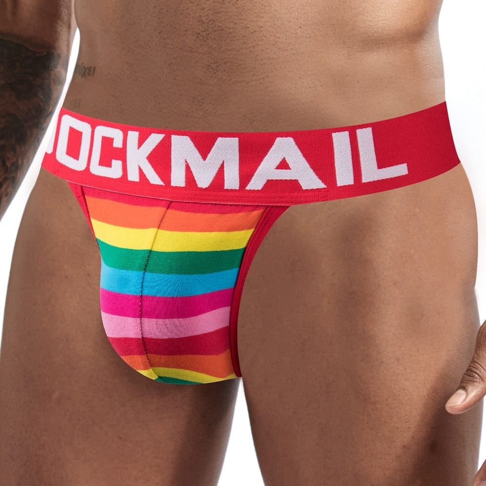 menaful Rainbow Stripe Cotton Pride Jockstrap