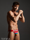 menaful Rainbow Stripe Cotton Pride Jockstrap