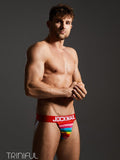 menaful Rainbow Stripe Cotton Pride Jockstrap