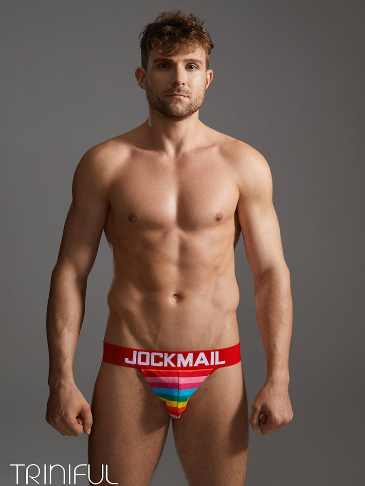 menaful Rainbow Stripe Cotton Pride Jockstrap