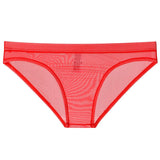 menaful Red / M Sheer Mesh Bagless Skinny Briefs