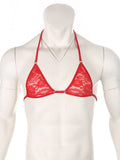 menaful Red-Style A / S Men's Adjustable Breastless Bra