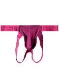 menaful Rose Red / M Men's Sexy Double Waistband Thong