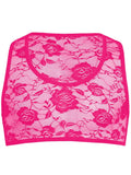 menaful Rose Red / S See Through Tight Elastic Lace Crop Top Tank