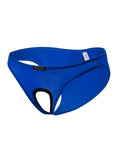 menaful Royal Blue / M Men's Hollow Open File Ice Silk Briefs