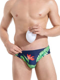 menaful Royal Blue / M Men's Printed Sexy Cup Triangle Swim Briefs