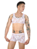 menaful See Through Tight Elastic Lace Crop Top Tank