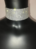 menaful Silver / 4 cm Simple Diamond Choker Necklace