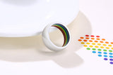 Menaful™ Silver / 7 8MM Rainbow Ring PR-023