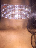 menaful Simple Diamond Choker Necklace