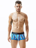 menaful Sky Blue / M Fashion Vertical Stripes Men's Boxer Briefs