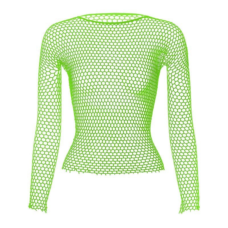 menaful sleeves Green / One Size Men's Mesh Fishnet Long Sleeves