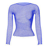 menaful sleeves Royal Blue / One Size Men's Mesh Fishnet Long Sleeves