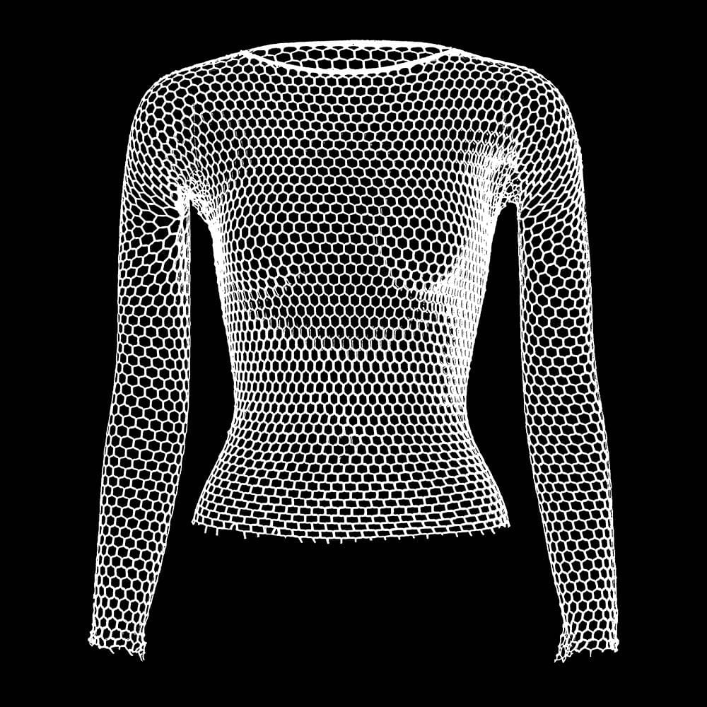 menaful sleeves White / One Size Men's Mesh Fishnet Long Sleeves