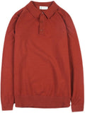 menaful Slim-fit Lapel Solid Knitted Bottoming Shirt