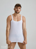 menaful Solid Color Threaded Cotton Tank Top
