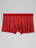 menaful Trunks 4 Pack Mesh Ice Silk Cool Fresh Men's Trunks
