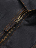 menaful Vintage Leather Retro Biker Jacket