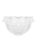 menaful White / M Men's Lace T Panty Thong