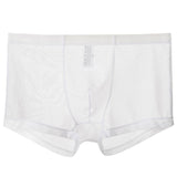 menaful White / M Mid Waist Mesh Sexy Pouch Bag Boxers
