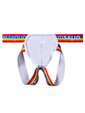 menaful White / M Pouch Bag Sexy Men's Rainbow Thong