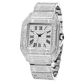 Menaful™ white Men's Diamond-encrusted Square-shaped Fashion Watch