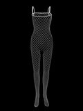 menaful White / One Size Men's Open Crotch Mesh Bodysuit