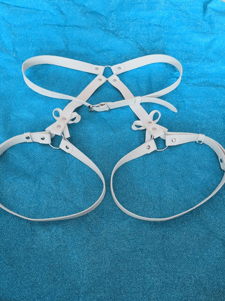 menaful White / One Size Women Body Suspenders Straps
