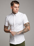 menaful White / S Men's Business Short Shirt
