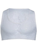 menaful White / S See Through Tight Elastic Lace Crop Top Tank
