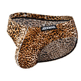 menaful yellow leopard print / M Men's Sexy Leopard Snake Print Briefs