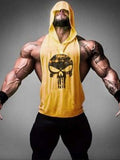 menaful Yellow / M Fitness Hooded Skull Tank Top