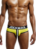 menaful Yellow / M Sexy Cotton Buttocks Men's Triangle Briefs