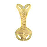 Menaful™ yellow / S Men's Ice Silk Striped Sexy Backless Bodysuit