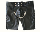 Men's Open-Sided Patent Leather Wild Shorts