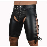 Men's Open-Sided Patent Leather Wild Shorts