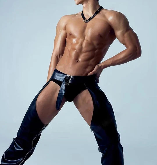 Men's PU Leather Assless Chaps