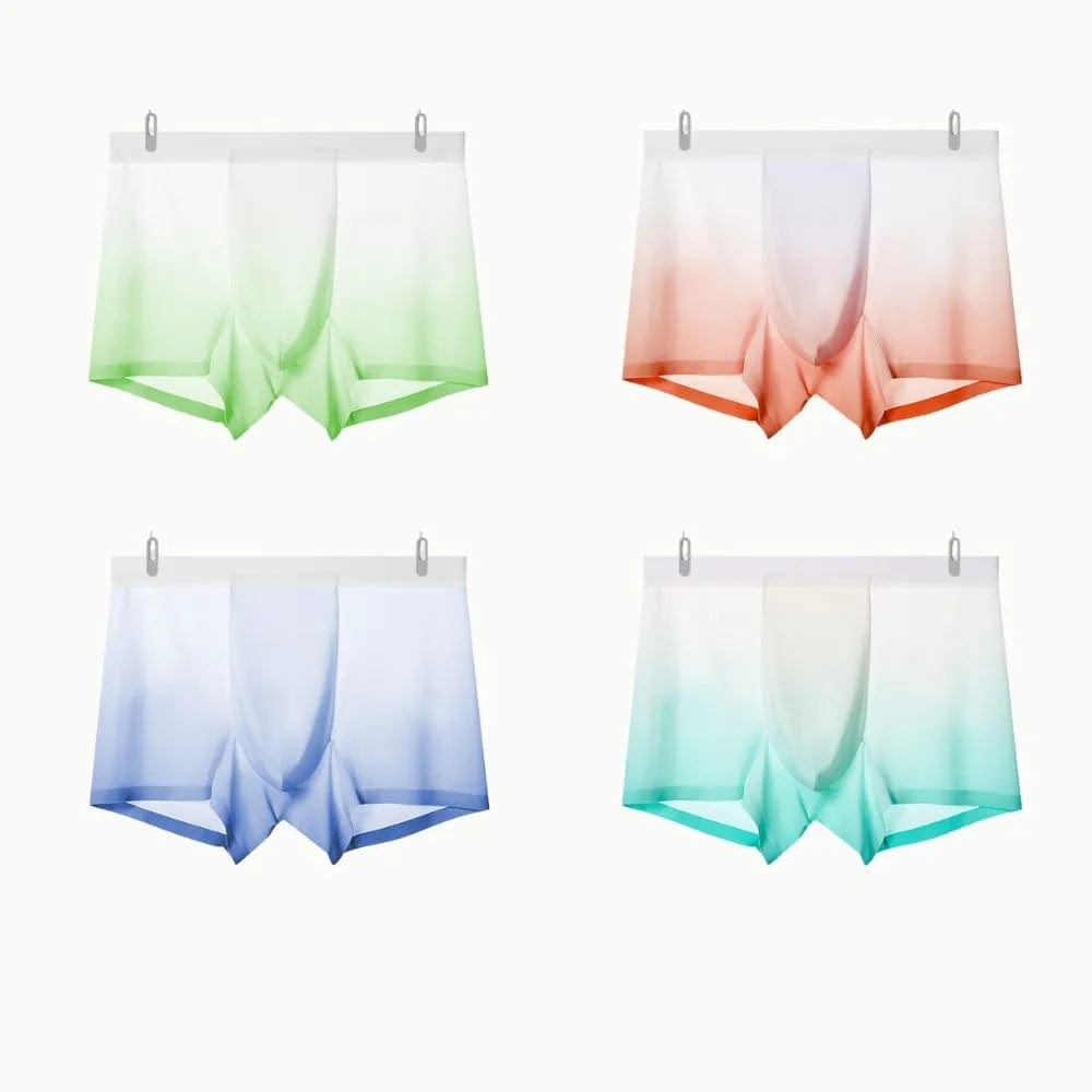 JX men's trunks XS (26-28) 4 Pack Men's Rainbow Colour Ultra Thin Ice Silk Trunks