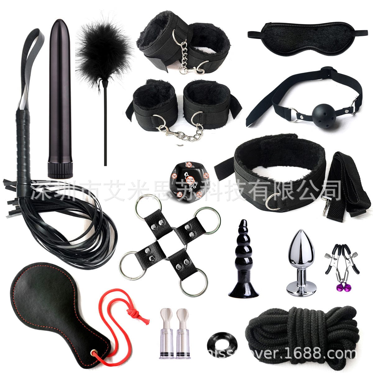 Menaful™ 17 items-black SM Bondage Set