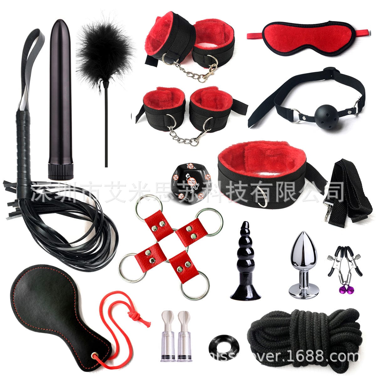 Menaful™ 17 items-red SM Bondage Set